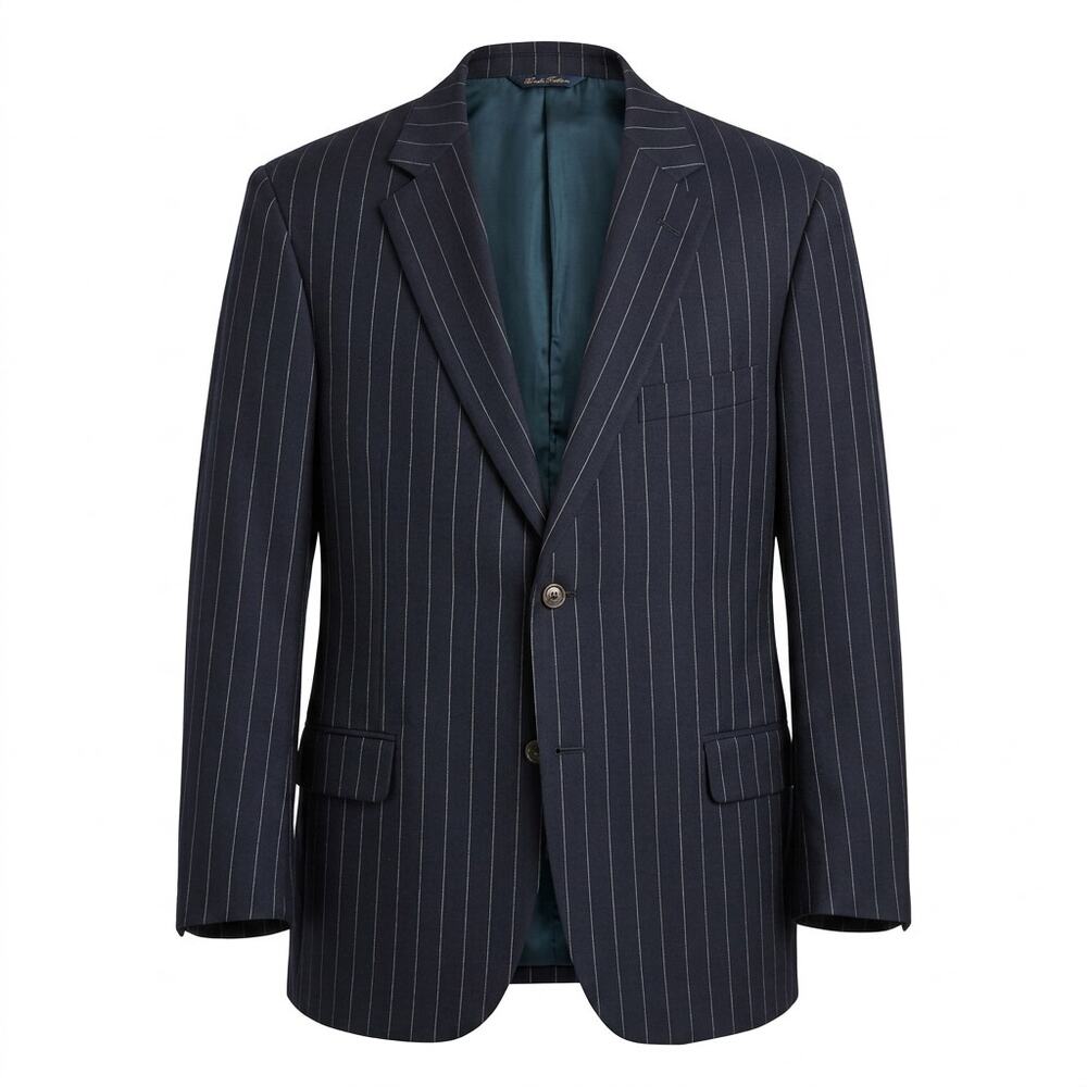 Brooks Brothers Madison 100% Wool Pinstripe Lined Jacket Men Size 44R/39W
